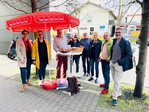 SPD Walldorf vor Ort am Lidl. Danke für die Gespräche!