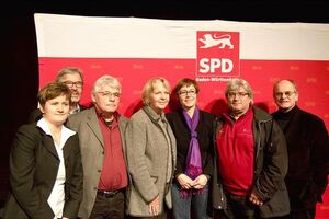 Mitglider des OV Walldorf und Hannelkore Kraft, Ministerpräsidentin von NRW